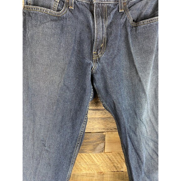 Levi's Signature Bootcut Jeans Men's 34x34 Dark Blue Denim Cotton - Picture 4 of 13